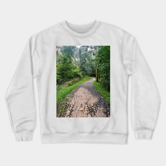 Late September Morning New England Nature Walk - winding path Crewneck Sweatshirt by offdutyplaces